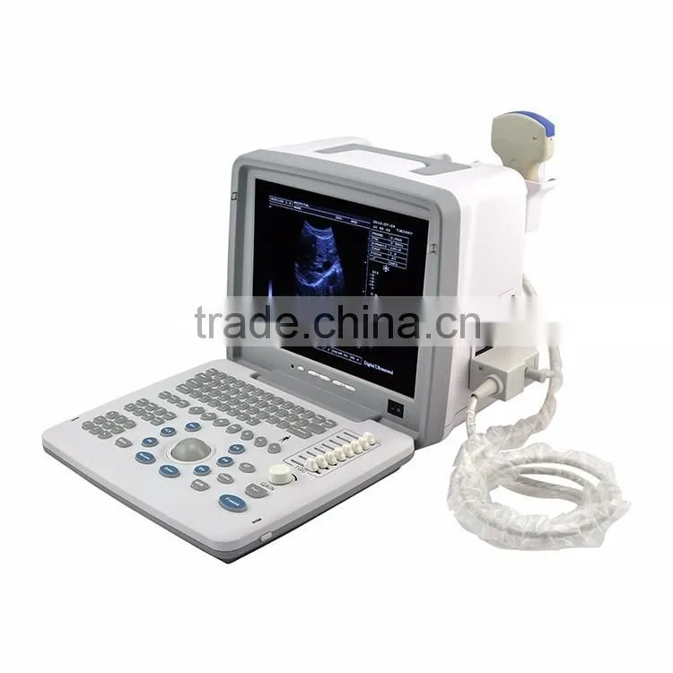 12-inch LCD monitor 2 probe connector 1 USB Full Digital LED portable ultrasound scanner for sale