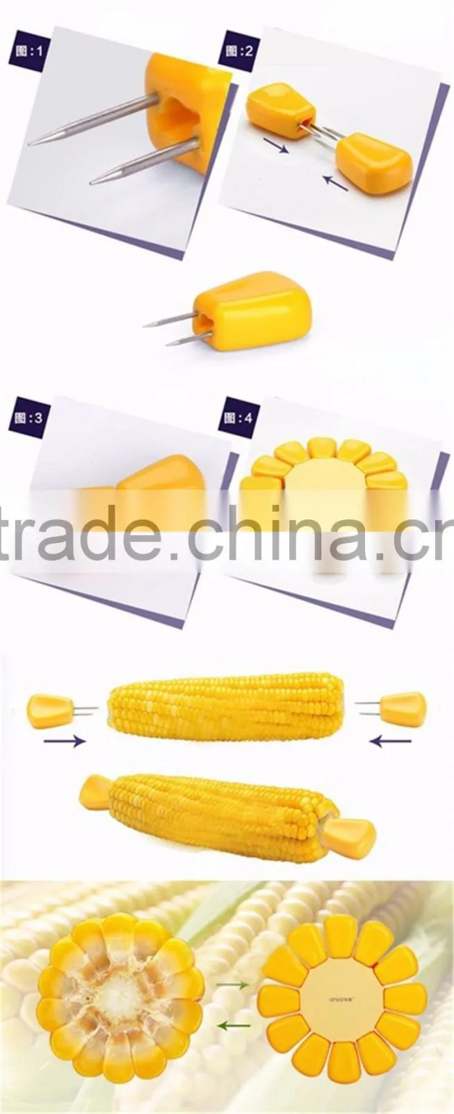 Good Quality Wholesale Corn Needle Fork Kitchen Mini Bbq Stainless Steel Plastic Fork