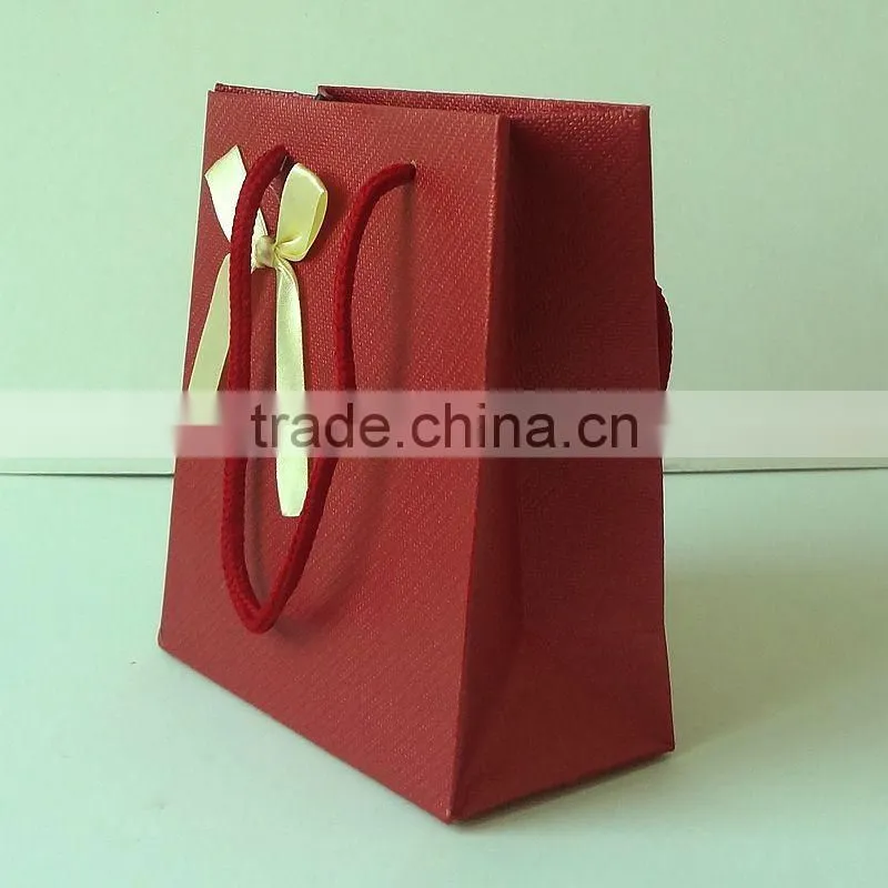 drawstring handle wine red classic ribbon tie gift bags wholesale