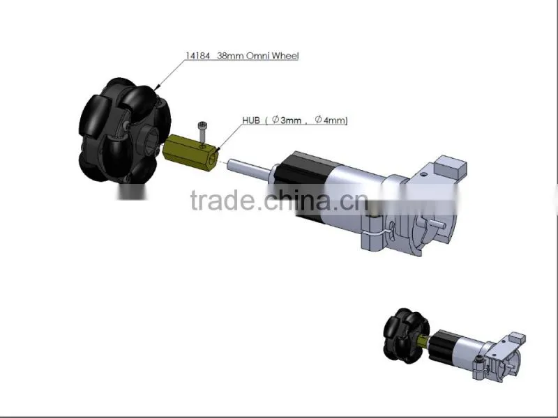 38mm(1.5 inch) Double Plastic assemble robot Wheel 14184