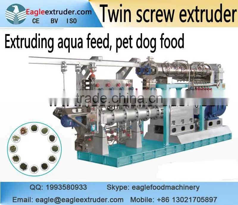 Jinan Eagle 1-5tons/h wet steam twin screw extruder for pet dog food feed production line