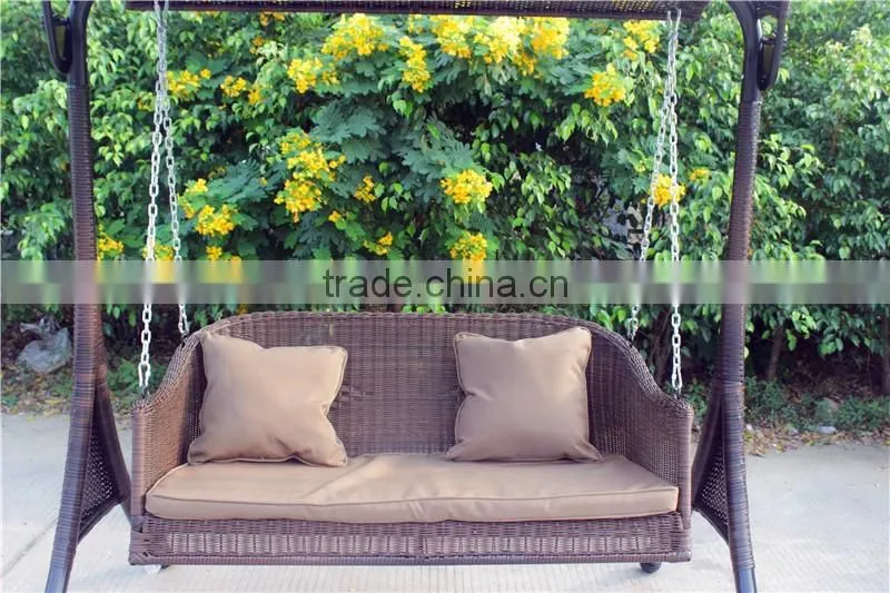 Garden Furniture Rattan Hanging Chairs Double Swing