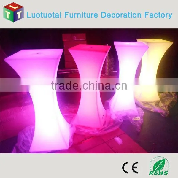 Rechargeable battery multicolor change glowing led square cocktail table