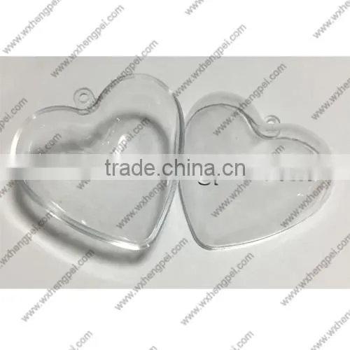 Cleverish portable cute transparent heart-shaped plastic storage jewelry wedding box kit