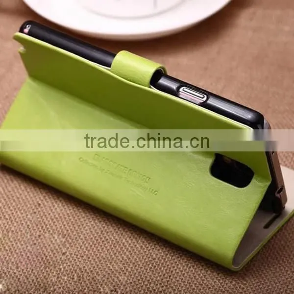 Popular design leather case genuine leather wallet case for Samsung Note3, sublimation cases