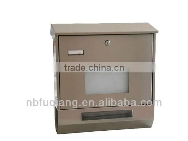 FQ-200 Stainless steel house numbers mailbox with solar power light led solar letterbox solar address numbers maibox