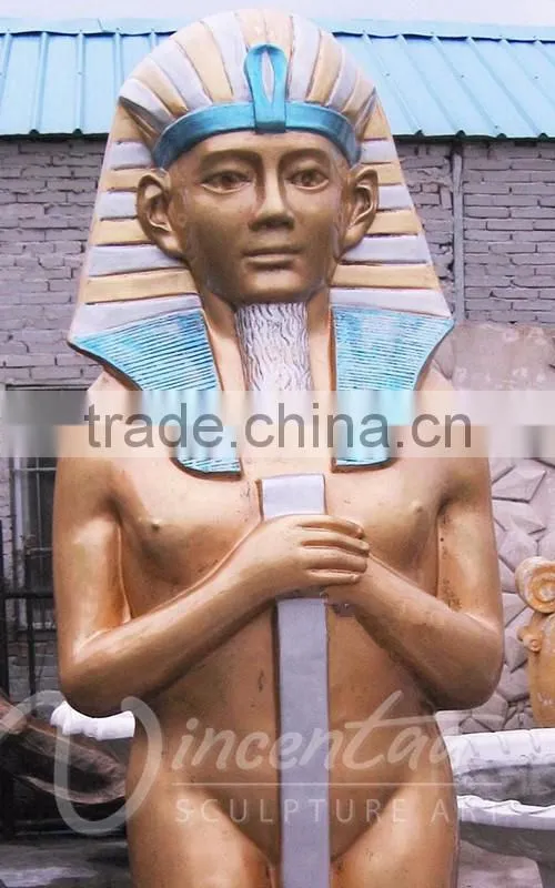 Outdoor decoration antique famous sculpture egyptian fiberglass pharaoh statues