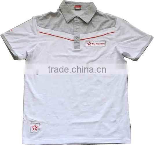 100% cotton white short sleeve polo shirt