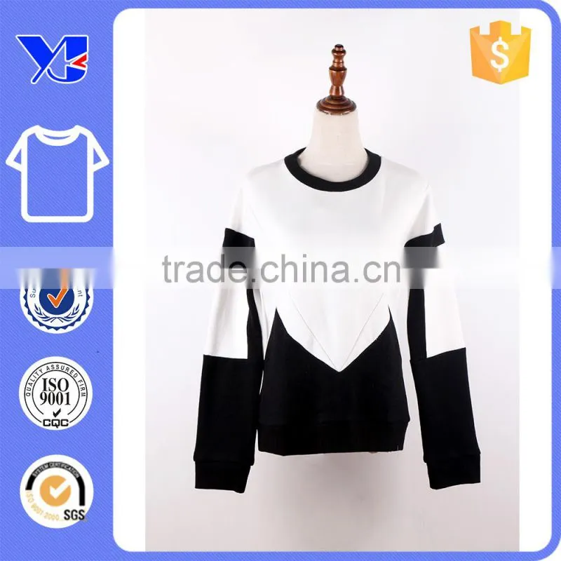 Fleece textile warmth round neckline black-white young girls fashion sweaters