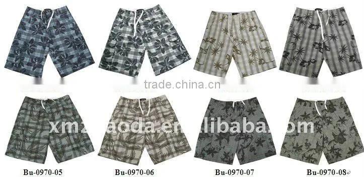 ZD-6179 men's printed T/Ccanvas cargo shorts