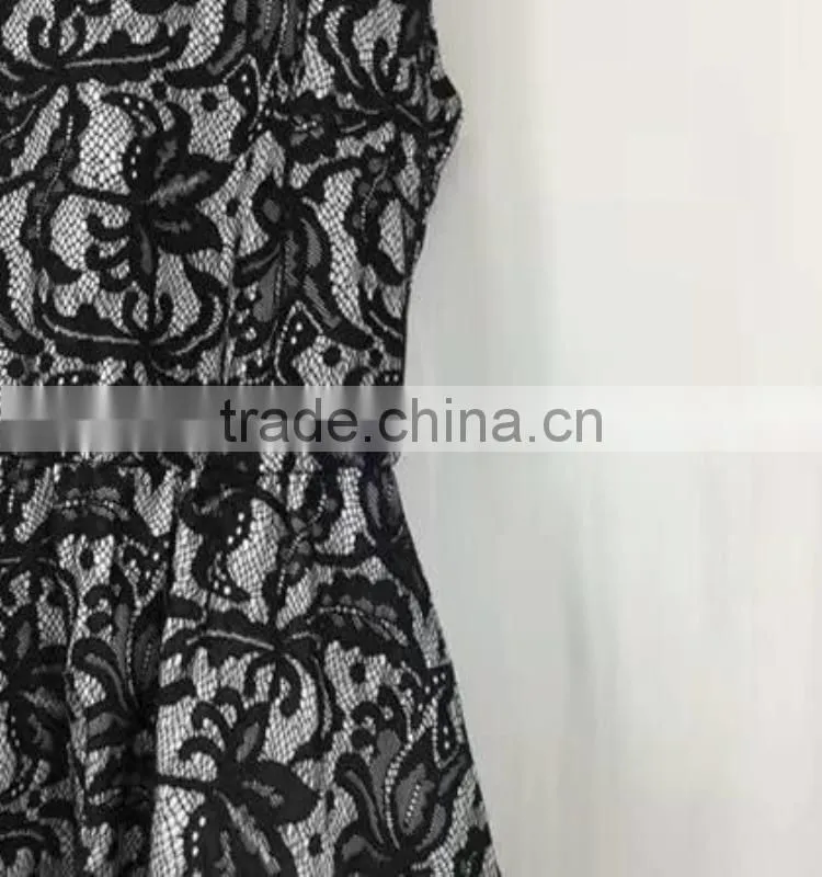 Ladies stock garment sleeveless black sexy prom party dress