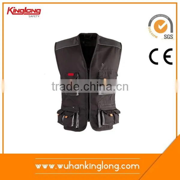 EU Multi Pocket Canvas Work safety vest with pockets
