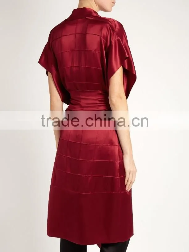 Customize ladies luxury silk robe, short sleeve dressing gown, wrapped robe, wedding robe, special bridemaids robe