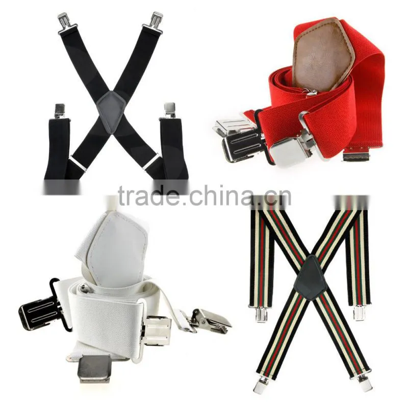 50mm Wide Mens Gentles Braces Plain Heavy Duty Durable Suspender Elastic