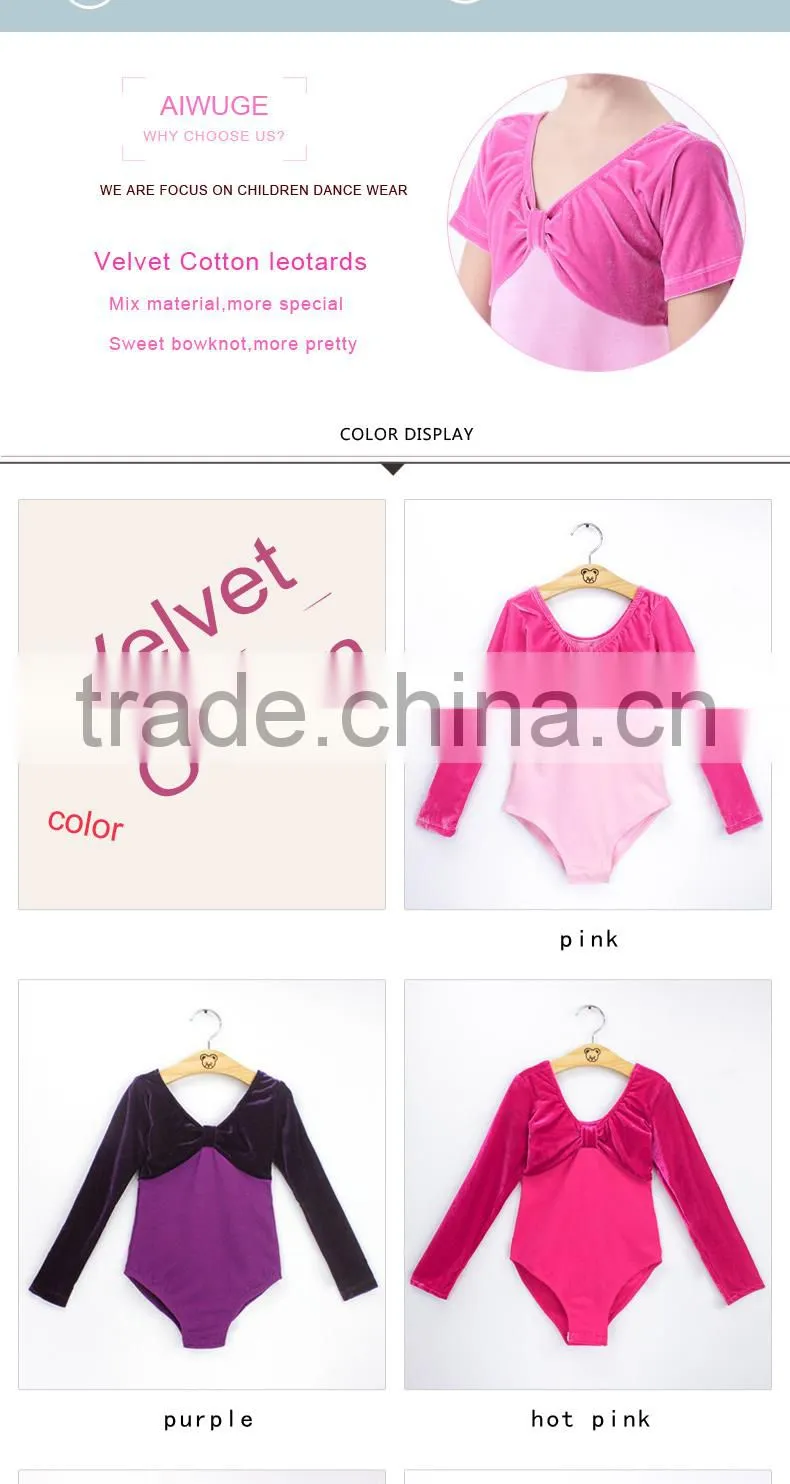 Long Sleeve Velvet Cotton Ballet Leotard Training Dancewear Ballet Clothes Costumes