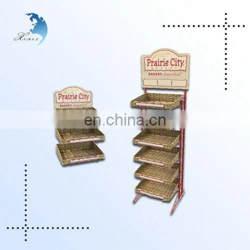 3 Tier Supermarket Floor Spray Paint Metal Display Rack