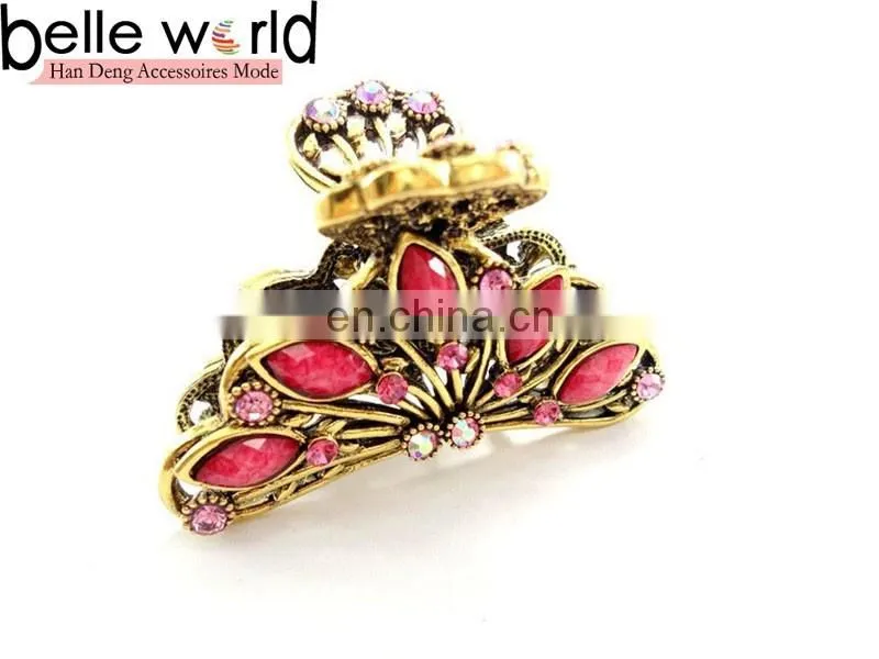 Fashion Europen Retro Large Metal Rhinestone Jewel Hair Claw Clip