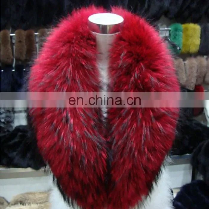 Natural or Dyed Raccoon Large Fur Collar Fur Trim for Winter Coat Parka Winter
