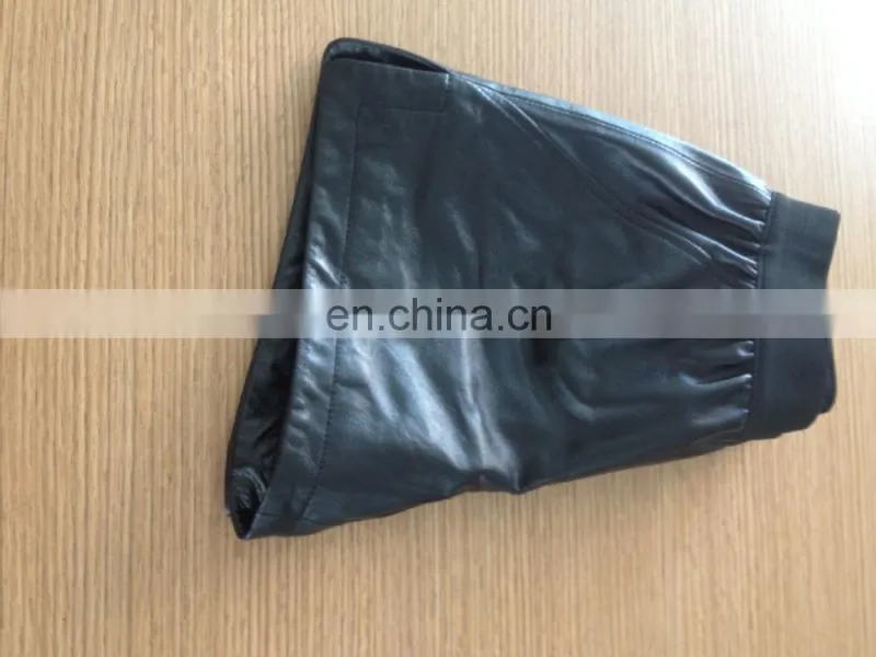 2015 ladies sheep leather black short pants