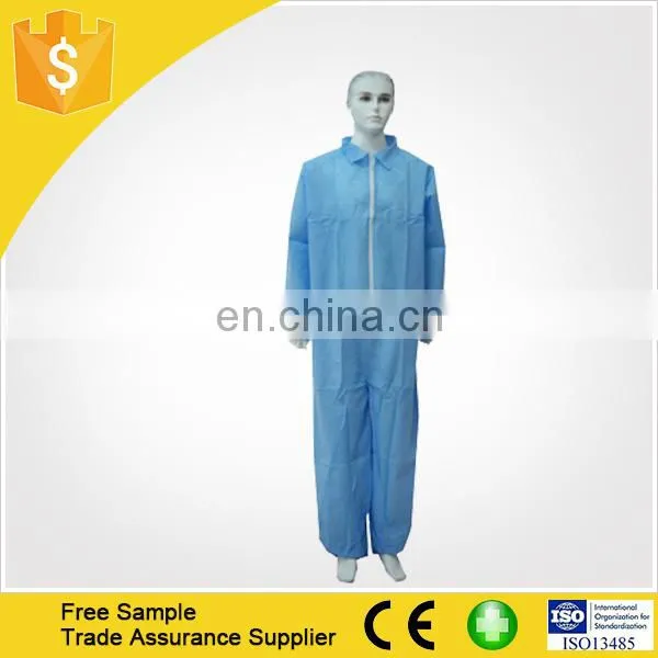High Quality Disposable SMS/PP Working Coverall with Zipper