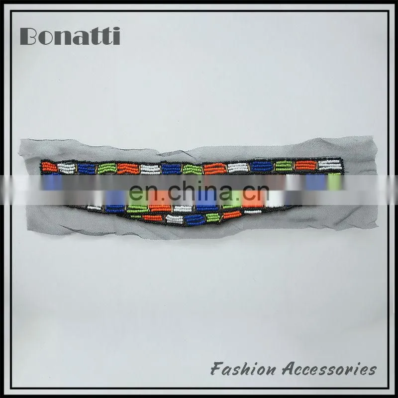 Blue mesh with metal sequins women neck collar