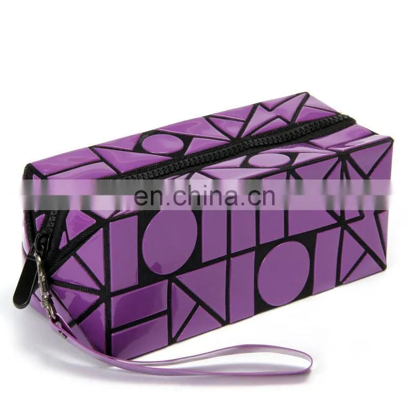 Lattice Sequined Folading Travel Makeup Pouch Bag Cosmetic With Zipper