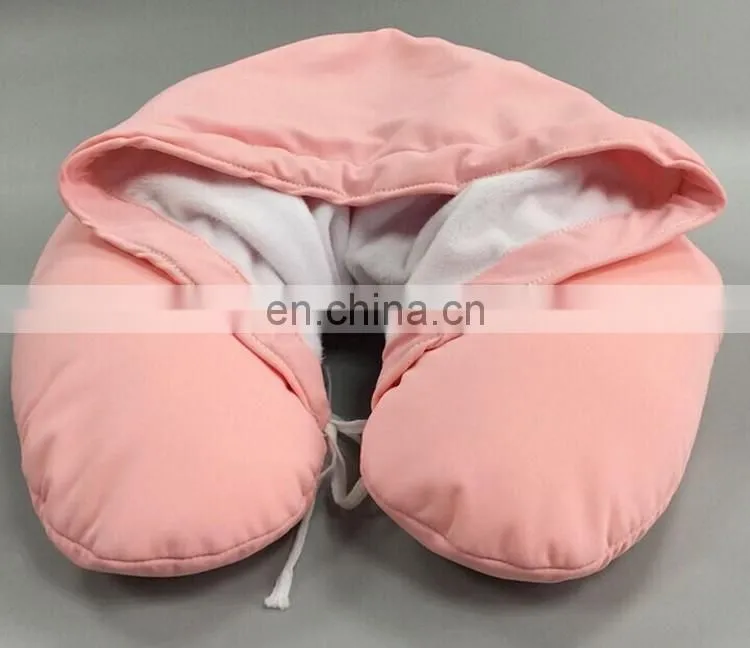 Various u cushion promotion u shaped neck pillow with hat custom cute soft plush animal design rest travel neck pillow