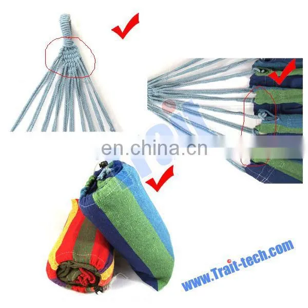 Wholesale Cotton Stripe Outdoor Portable Hammock Prices Cheap Swing Bed