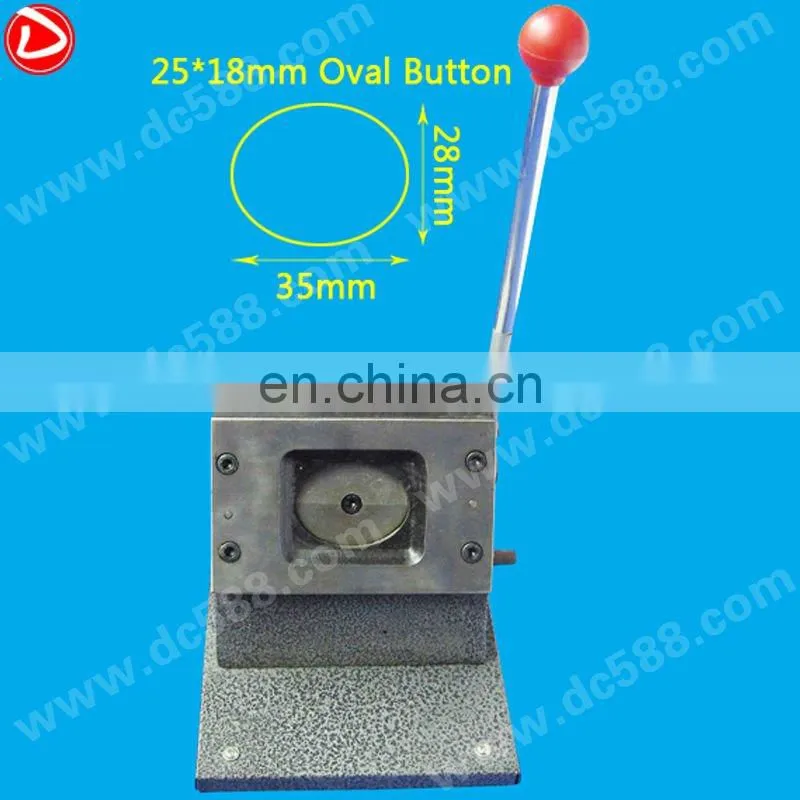 2015 newest 25*18mm oval badge paper cutting machine