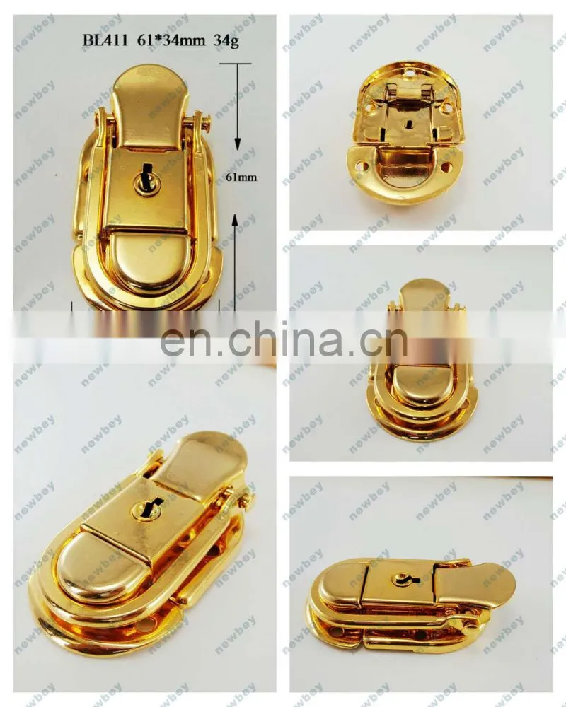 Decorative Metal Suitcase Lock BL411 with Keys in Gold Color