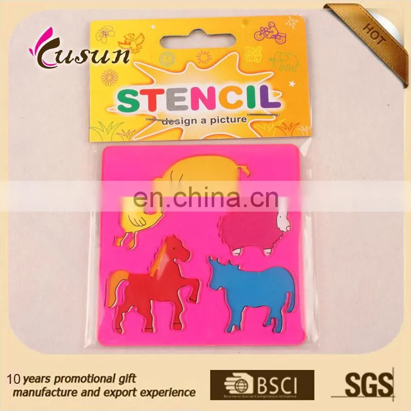 Funny and plastic novetly promotion cartoon animal stencil ruler for kids