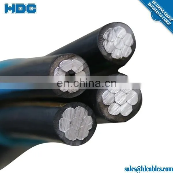 ALUMINUM TRIPLEX CABLE # 4, ALUMINUM CONDUCTORS GRADE EC 1350 WITH LDPE (LOW DENSITY POLYETHYLENE)