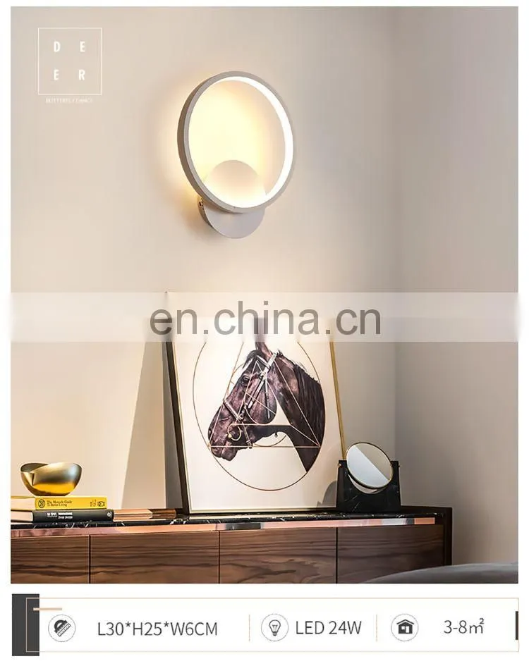 Led aisle lights creative round wall lamp bedroom study bedside wall lamp balcony corridor lights