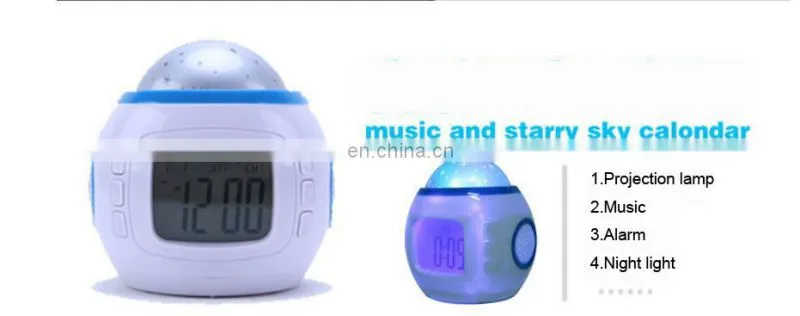 muti-colors Digital Thermometer led star sky projector clock