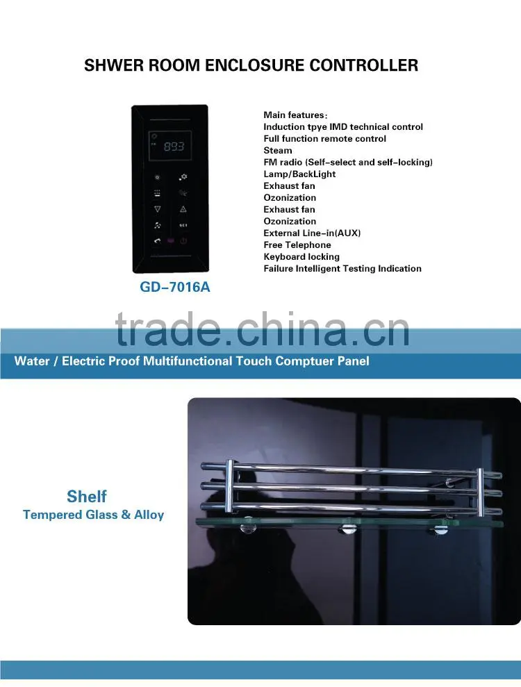 Luxury Rectangle Tempered Glass China Prefab Steam Room For Sale