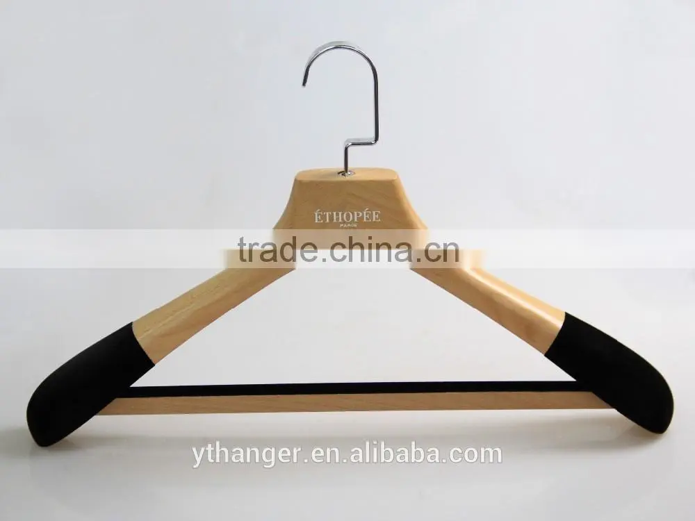 customize natural wooden hanger for suit clothes