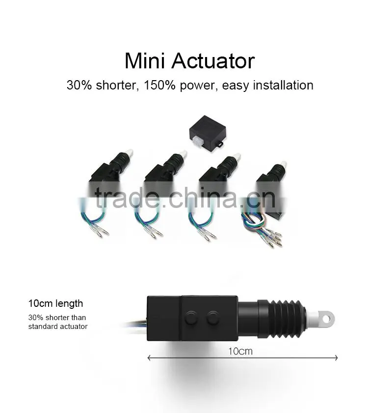 New 12V /24V DC Electric Car Central Lock System With Universal 4 / 2 Door 360 Degree Rotation Actuators Super Long Time