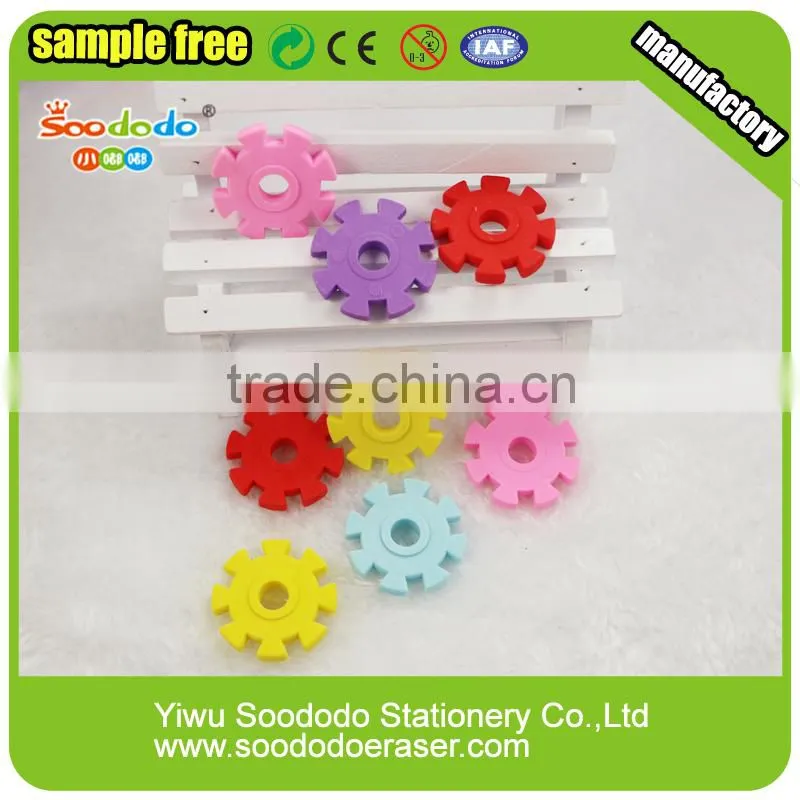 Non-toxic wacky erasers gear shape decor eraser
