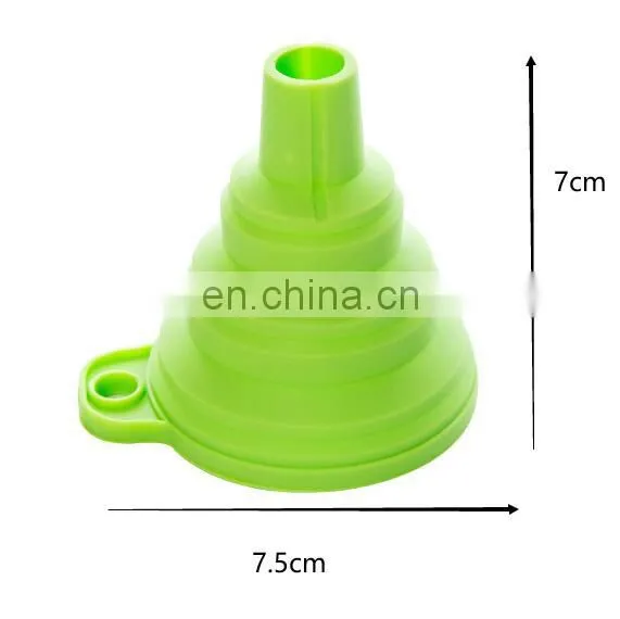 Amazon Food Grade Kitchen Collapsible Oil Funnel Small Foldable Silicone Funnel For Oil Beer Protien