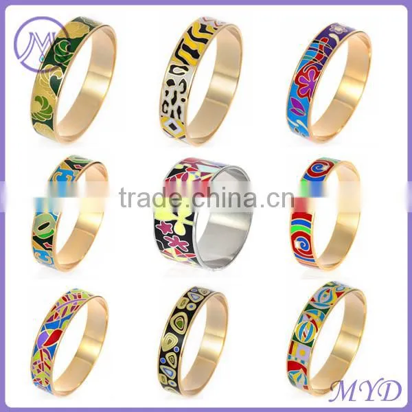 316L Stainless Steel Enamel MultiColor Bangle Bracelet