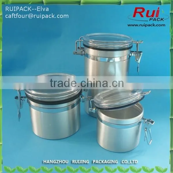 aluminum jar, aluminum container