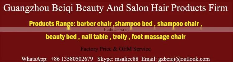 Synthetic Leather Reclined Backrest Hydraulic Barber Chair with Footrest