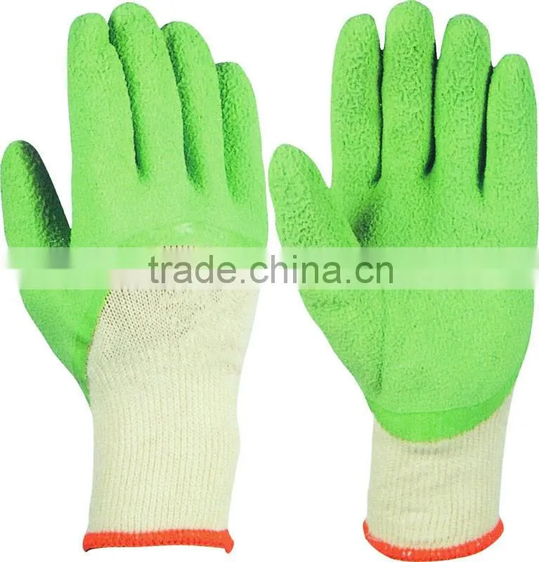 10 gauge cotton knitted latex coated gloves