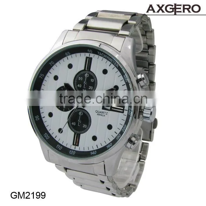 3 ATM Waterproof Quartz sport Men Wristwatch quartz alloy case stainless steel black watch