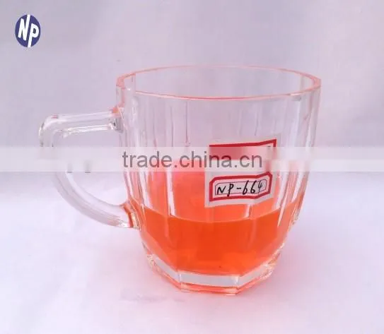 200ml clear glass drinking mugs with handle