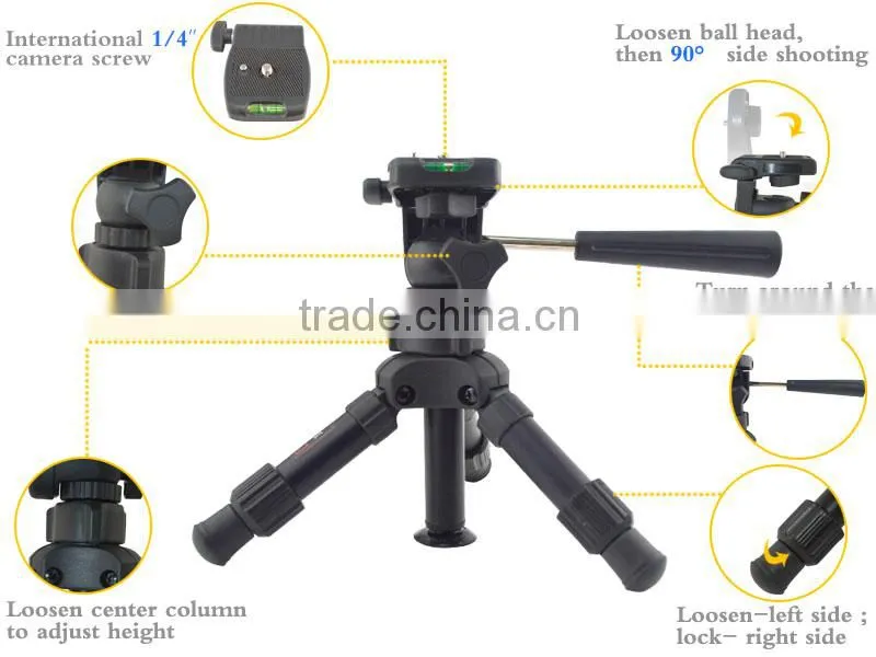 New Design Professional protable lightweight flexible Mini Camera table Tripod