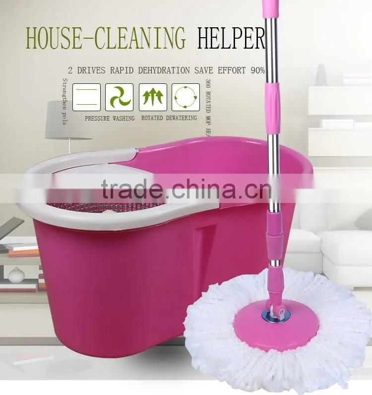 Hot selling stainless steel basket microfiber spin mop with low price