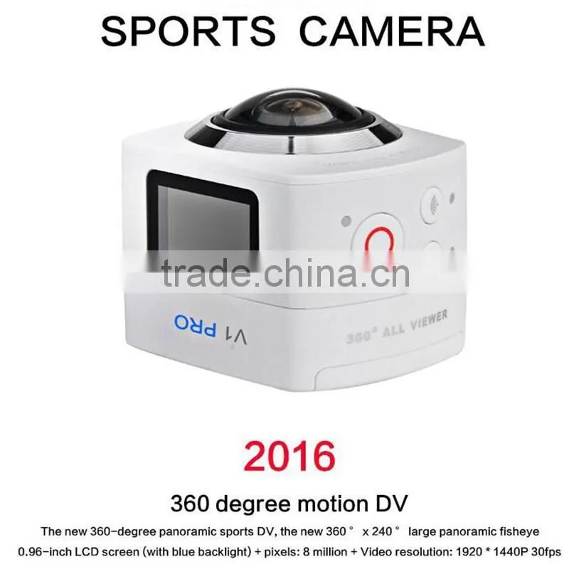 2016 Factory Price Panorama full HD 1080p sport camera V1 PRO 360 Action Camera Cube VR Mini Camera 360 Degrees Sports Camera