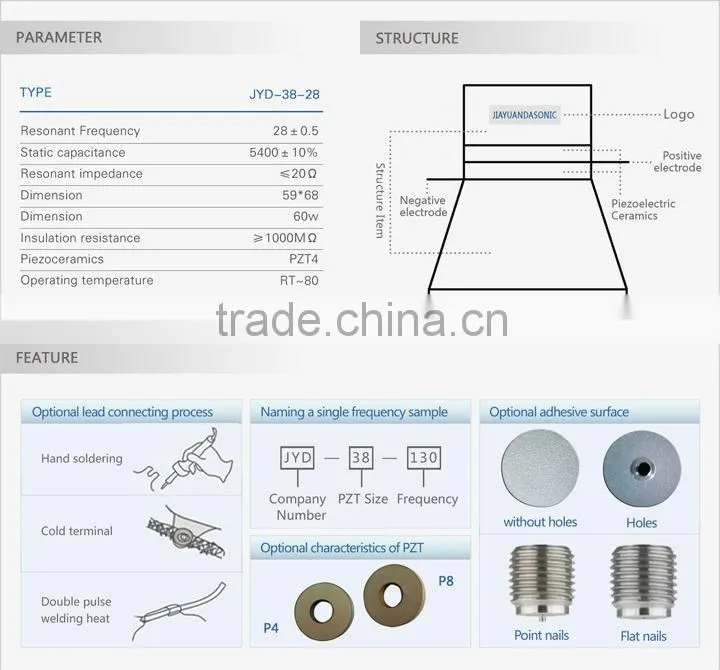 wholesale ultrasonic piezoelectric ceramic cleaning transducer cleaner