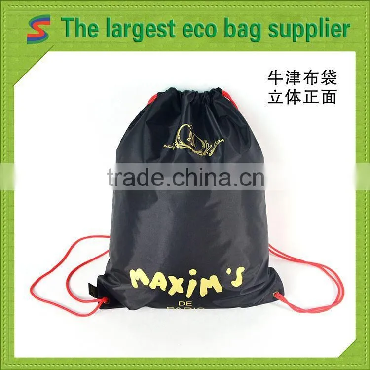 Black drawstring backpack bag